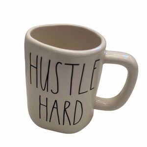 Rae Dunn Hustle Hard White Coffee Tea Mug New